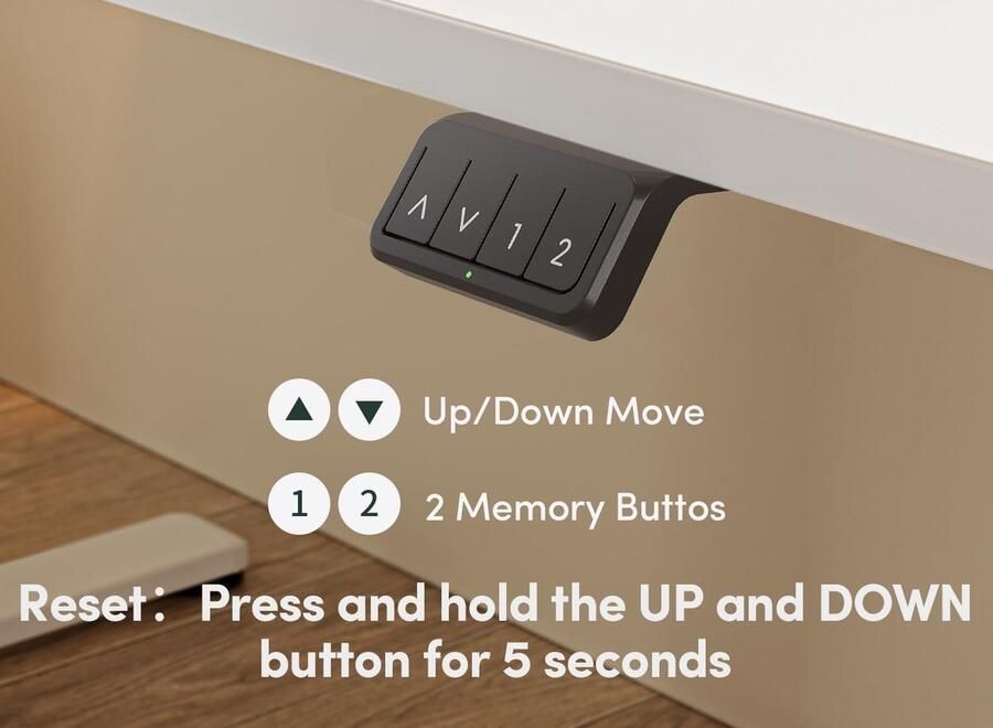 Industrialhome Elektrisch Zit-Sta Bureau – 120 x 60 cm – In Hoogte Verstelbaar – Geheugenfunctie & Anti-Botsing