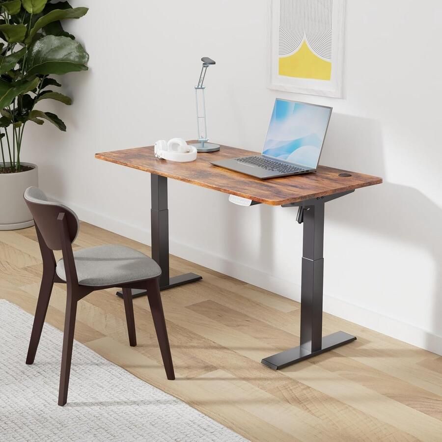 Industrialhome Elektrisch Zit-Sta Bureau 120x60 cm – In Hoogte Verstelbaar Bureau met Geheugenfunctie & Anti-Botsing