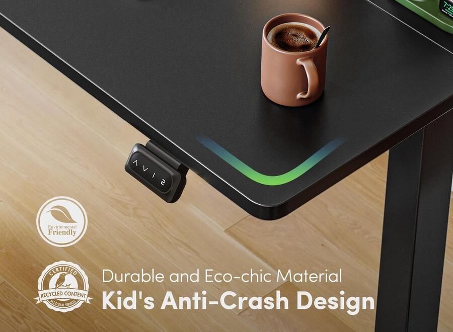 Industrialhome Elektrisch Zit-Sta Bureau 120x60 cm – In Hoogte Verstelbaar Bureau met Geheugenstanden & Anti-Botsing