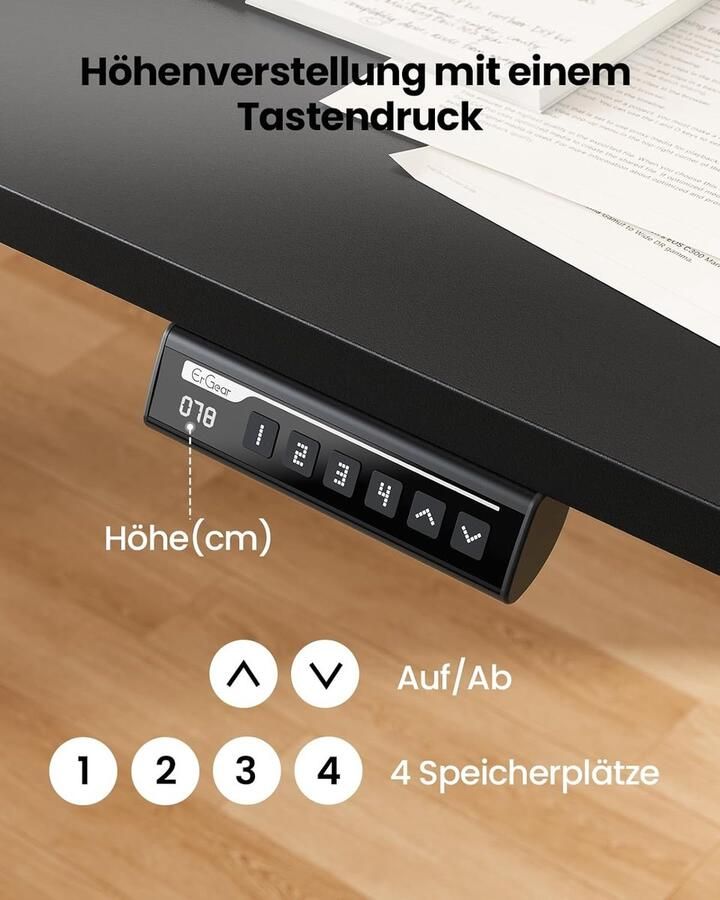 Industrialhome ndustrialhome Elektrisch Zit-Sta Bureau 140x70 cm – In Hoogte Verstelbaar Bureau met 4 Geheugenstanden