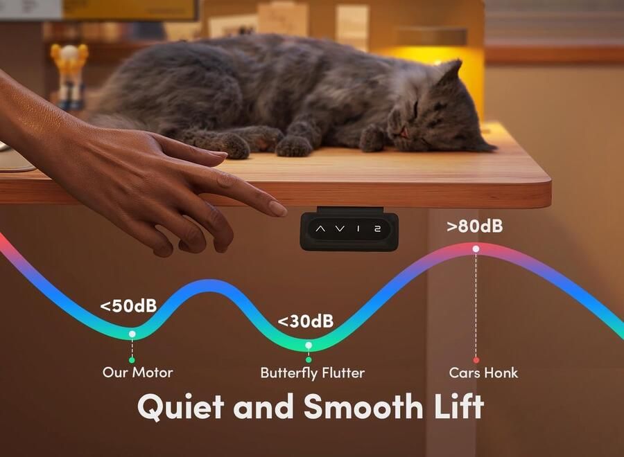 Industrialhome Elektrisch Zit-Sta Bureau 152x60 cm – In Hoogte Verstelbaar Bureau met Geheugenfunctie Anti-Bots Technologie & Stil Motorsysteem – Ergonomisch Sta Bureau voor Thuiswerkplek & Kantoor – Licht Eiken Houtlook