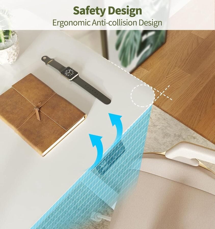 Industrialhome Elektrisch Zit-Sta Bureau – In Hoogte Verstelbaar Bureau 120x60 cm – Wit Frame + Wit Blad – Ergonomisch Kantoorbureau