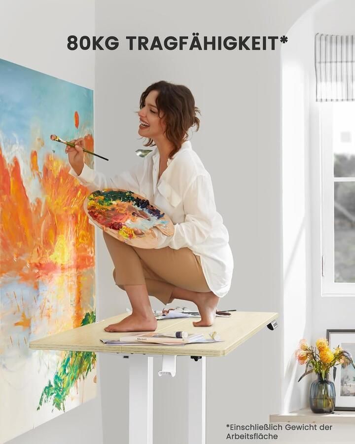 Industrialhome Elektrisch Zit-Sta Bureau – Verstelbaar Bureau 100x60 cm – Ergonomisch Sta Bureau met Geheugenfunctie – Stil & Krachtig