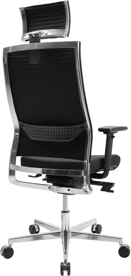 Industrialhome Ergonomische Bureaustoel 48x48x42 cm – Sitness Pro Life 80 – High-Class Premium Stoel met Gespleten Rug 3D Beweegbaar Zitvlak Ademend Gaas Verstelbare Zitdiepte & Hoogte – Zwart