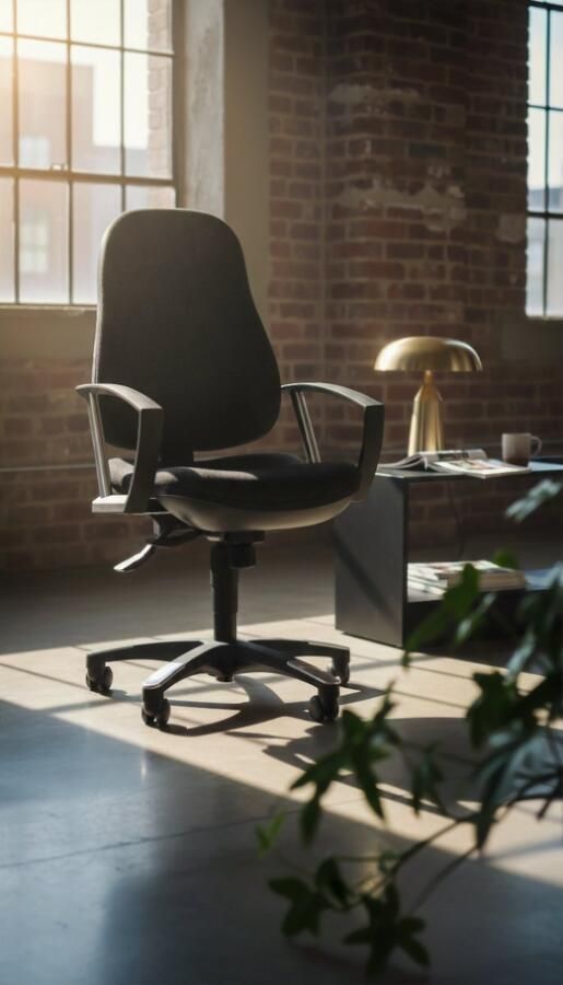 Industrialhome Ergonomische Bureaustoel – Comfortabele Verstelbare Kantoorstoel met Armleuningen – Ademend Stoffen Rugleuning – Hoge Rug – Professionele Schrijf- & Werkstoel voor Thuis & Kantoor – Blauw –