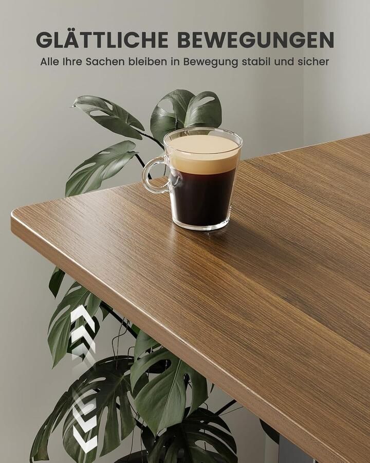 Industrialhome ErgoRise Walnut – Elektrisch Zit-Sta Bureau 100x60 cm – Ergonomisch Verstelbaar Bureau met Geheugenfunctie – Stil & Krachtig – Walnoot Houtkleur - Foto 2