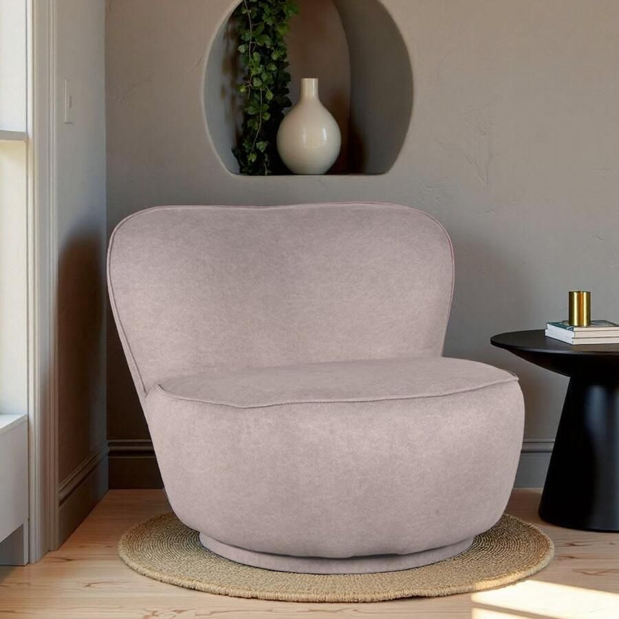 Industrialhome Fauteuil Luxe Bunny – 90x90x75 cm – Soft Taupe – Grote Comfortabele Relaxstoel – Moderne Design Loungestoel – Zachte Stof Explore – Handgemaakt