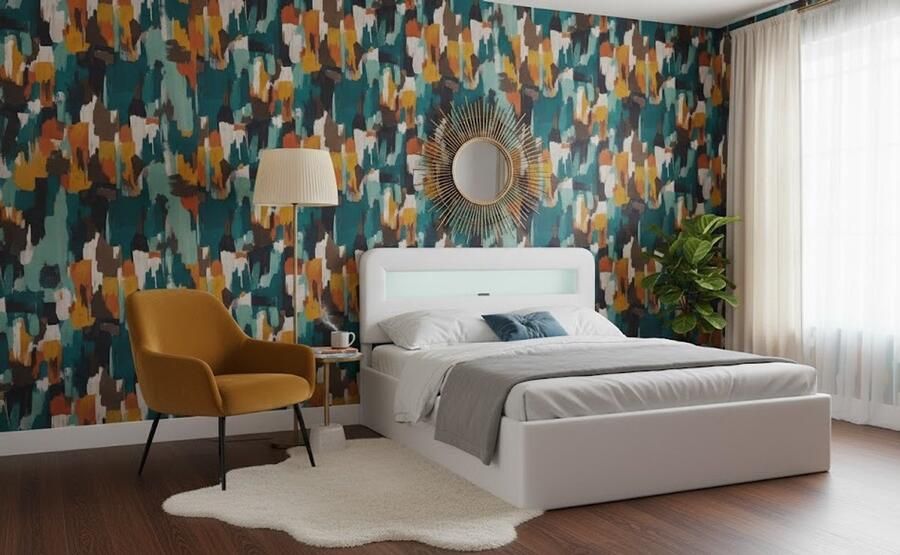 Industrialhome Luxe Gestoffeerd Tweepersoonsbed 140x200 met Opbergruimte Linnen Bedframe met USB Leeslampje & Functioneel Hoofdbord – Modern Design – Massieve Lattenbodem – Natuurlijk Beige