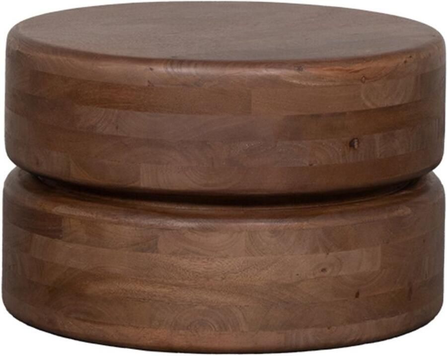 Industrialhome Luxe Ronde Salontafel Siena – 50x50x31 cm – Nature Smooth Mangohout – Design Houten Tafel – Moderne Woonkamer Tafel – Massief Hout