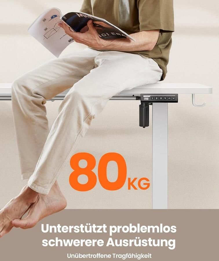 Industrialhome PowerLift Max Elektrisch Zit-Sta Bureau – 160x80 cm – Verstelbaar Hoogtebereik 72-118 cm