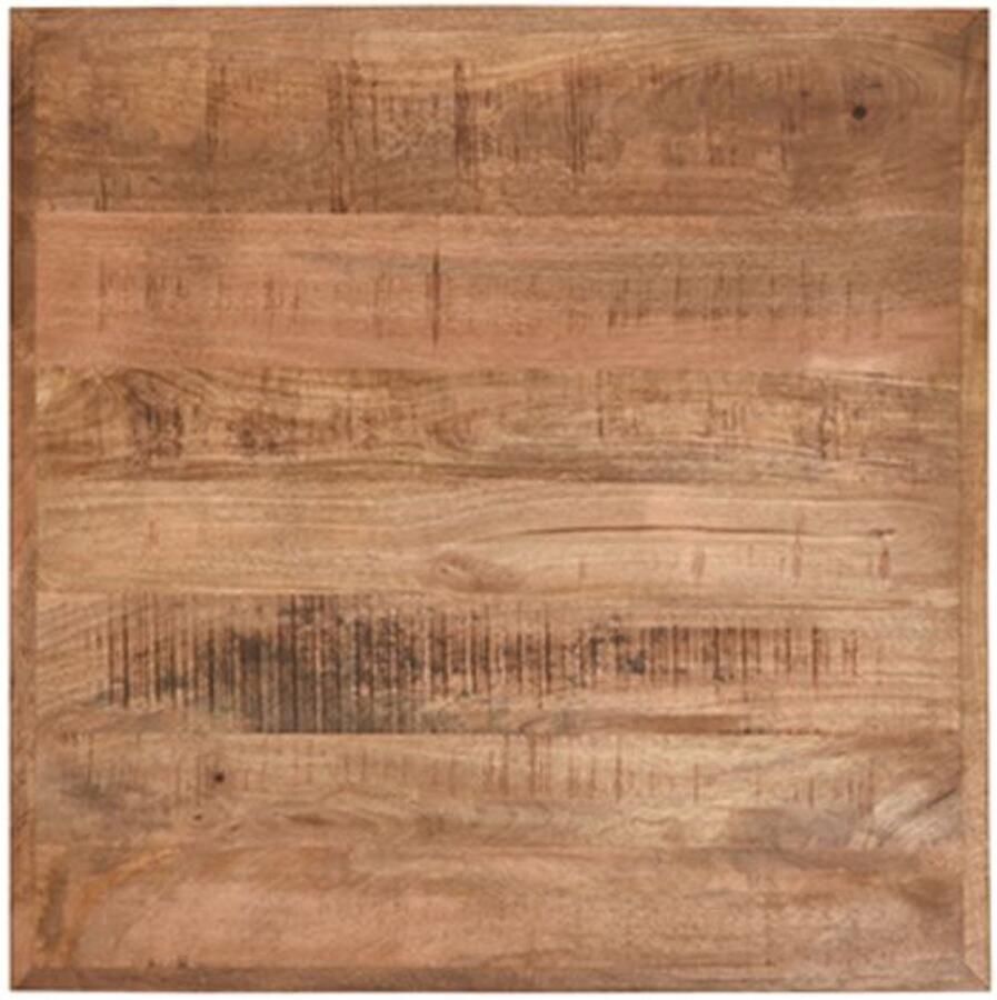 Industrialhome Restauranttafel Mangohout 70x70 cm – Industrieel Zwart Metalen Onderstel – Handgemaakte Vierkante Eettafel voor Horeca & Restaurants – Robuuste Industriële Tafel –