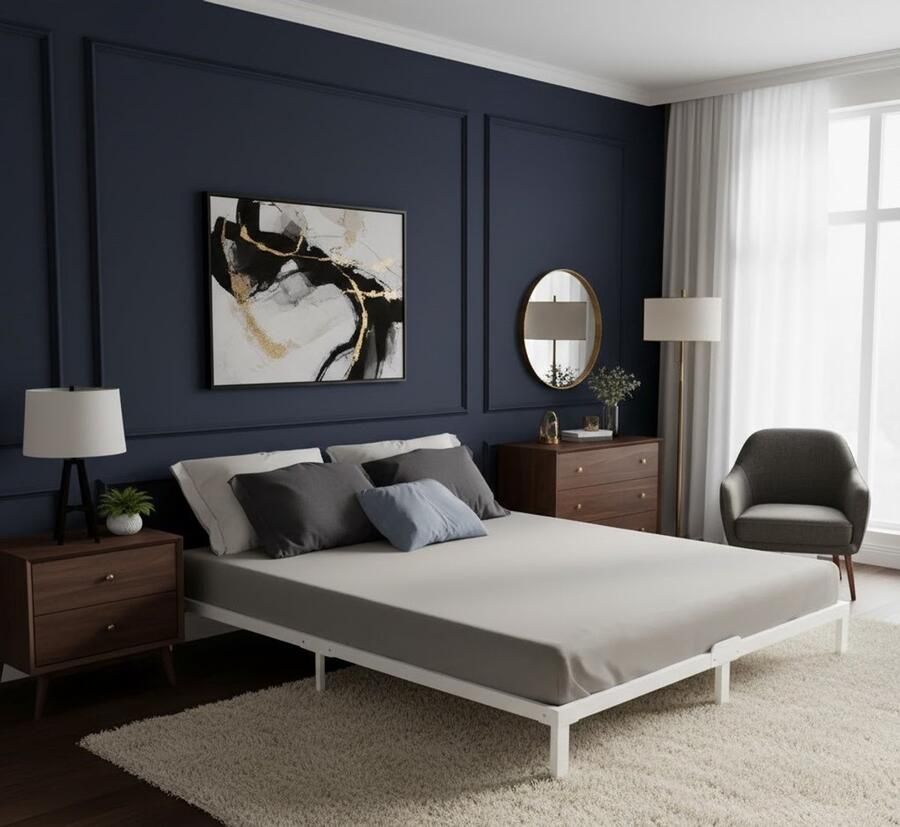 Industrialhome Robuust Metaal Bedframe 140x200 cm – Wit Eenvoudig te Monteren Eenpersoonsbed met Hoogte 25 cm – Stevig en Duurzaam Bedframe met Omvangrijke Opbergruimte – Inclusief Lattenbodem & Handleiding