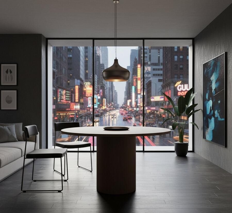 Industrialhome Ronde Eettafel Hout Walnoot – Ø130 cm – Minimalistische Design Eettafel – Massief Hout – Industrieel Design – “Oliva Luxe”