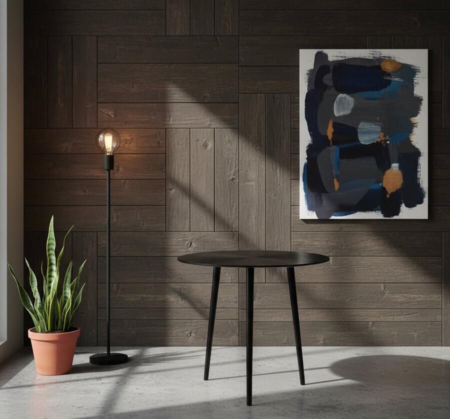 Industrialhome Ronde Salontafel Nobby 50x50x40 cm Zwart Gegoten Metaal Industrieel Design Stevige Moderne Tafel