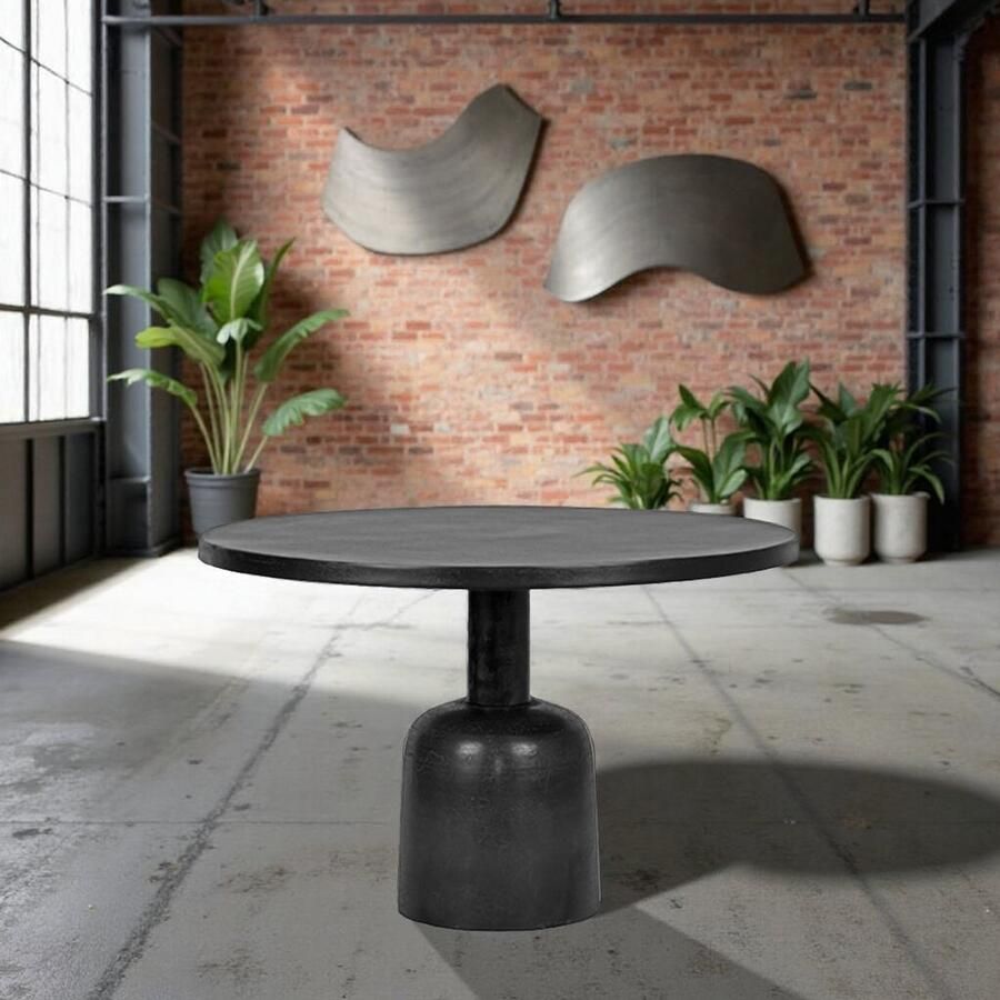 Industrialhome Ronde Salontafel Soho – Zwart Metaal – 70x70x45 cm – Industrieel Design – Handgemaakt – Moderne Woonkamer Tafel