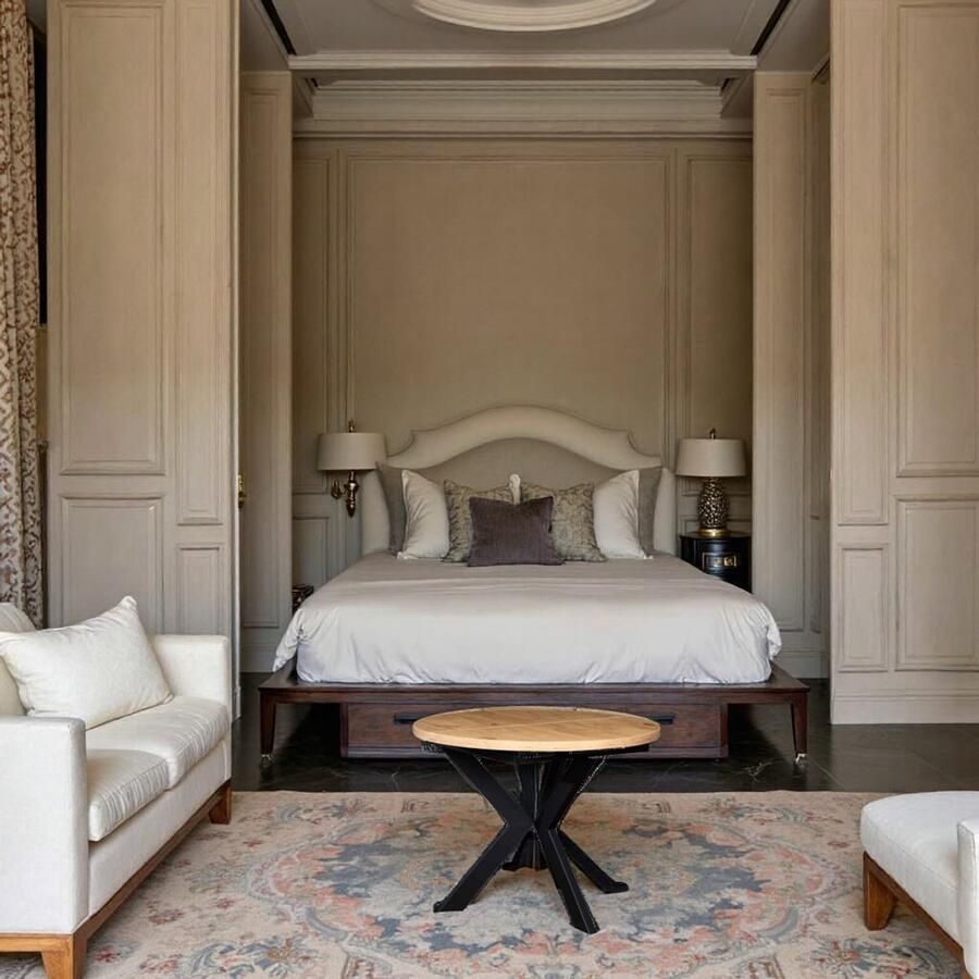 Industrialhome Ronde Uitschuifbare Eettafel Lancelot Oak – Natuurlijk Eiken – Ø100-138 cm – 4 Personen – Hout & Metaal – Industriële Eettafel – Kleine Eettafel