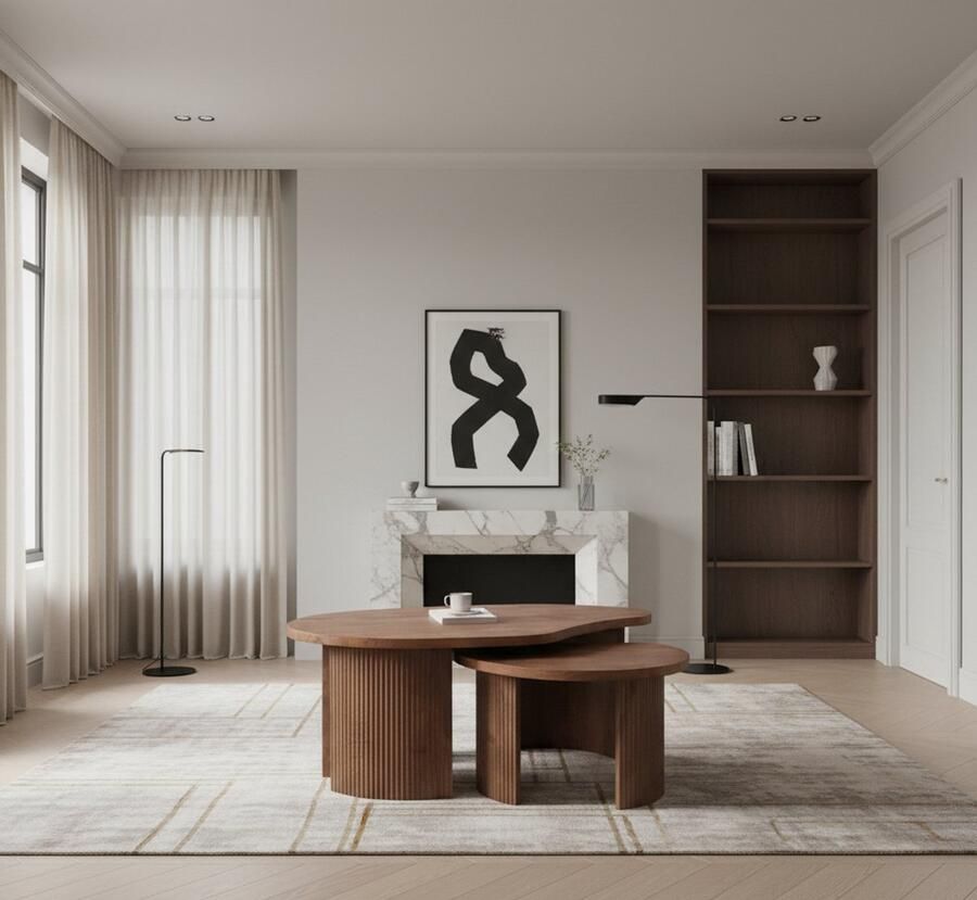 Industrialhome Salontafel Set 2-delig – Organische Vorm – Mangohout Espresso – Nesting Tables – Industrieel Design – Handgemaakt – Timon Luxe by