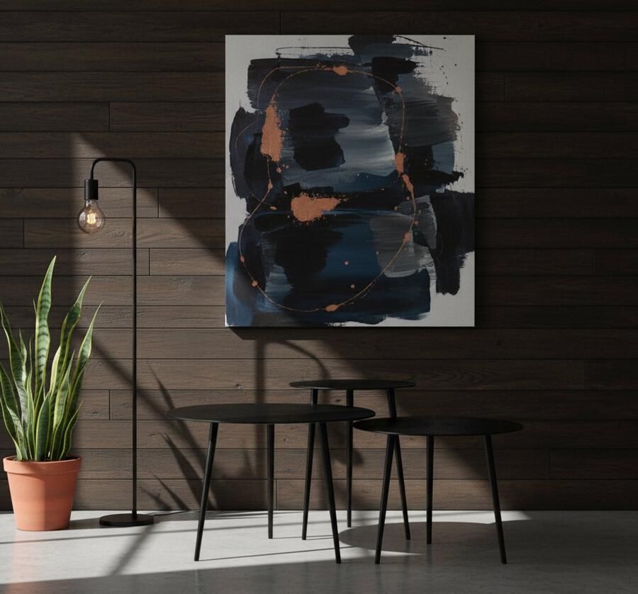 Industrialhome Salontafel Set Metaal Rond Zwart – 3-delige Tafelset Nobby Industrial – Industrieel Design –