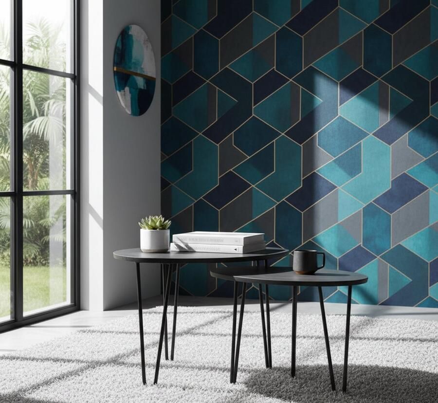 Industrialhome Salontafel Set Zwart Mangohout – Industrieel Ovaal Design – Handgemaakte Uitschuifbare Set – Rough Zwart Mangohout & Zwart Metaal –