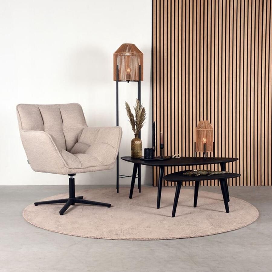 Industrialhome Salontafel Set Zwart Mangohout – Modern Industrieel Design – 2-delige Organische Tafels – Rough Zwart Mangohout & Metaal – Handgemaakt – Rockline