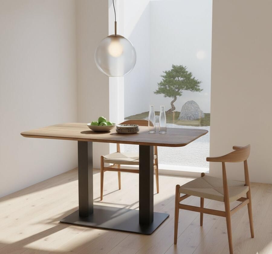 Industrialhome Statafel Mangohout 120x70 cm – Industriële Bartafel Hoog Model – Handgemaakt Massief Hout & Zwart Metaal – Nature Smooth – Voor Horeca & Thuis –