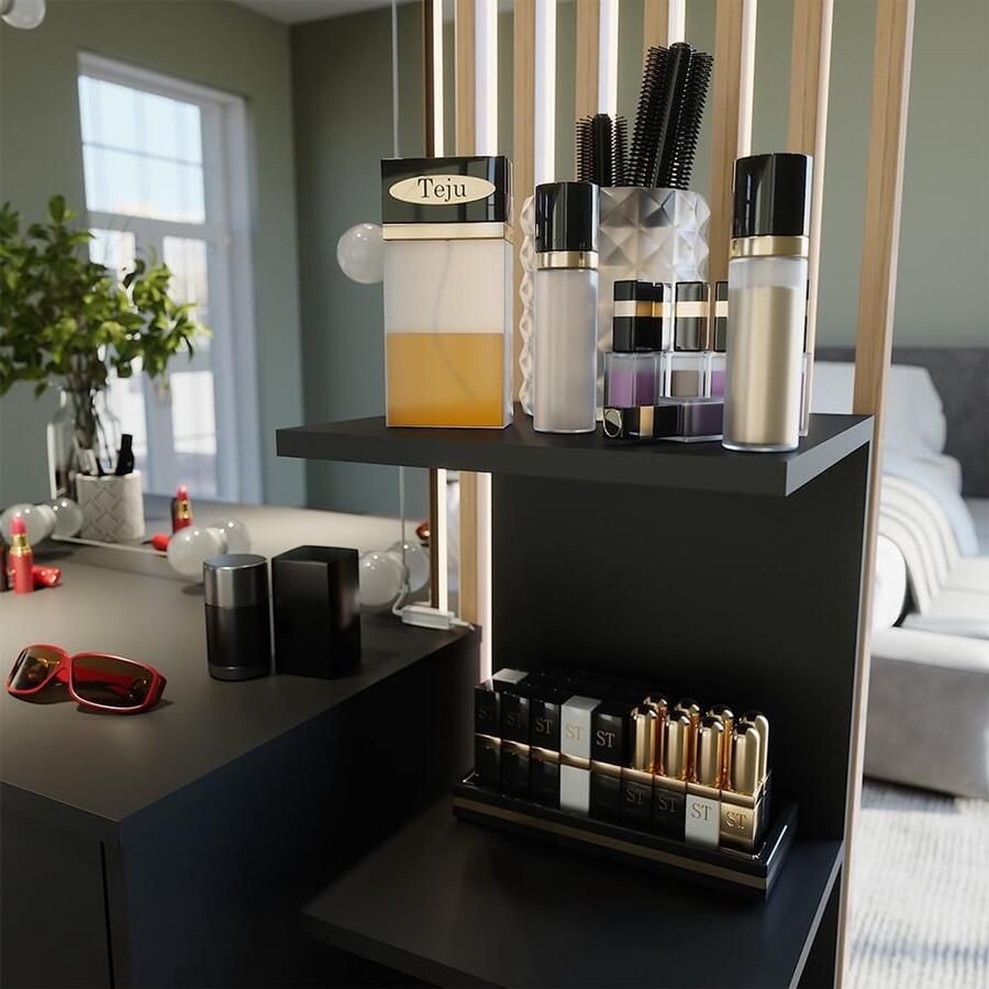 Industrialhome Wandrek Industrieel Zwart – UrbanShelf – 4 Open Planken – 95x30x28 cm – Modern Zwevend Wandmeubel – Boekenrek Opbergrek Woonkamer Wandkast – Melamine Coating – Eenvoudige Wandmontage