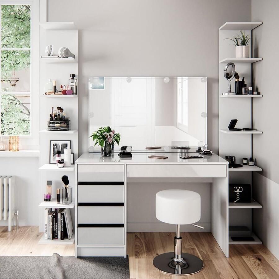 Industrialhome Wandrek Set van 2 “LoftLine” – Wit – 14 Planken – Zwevende Wandkast – Industrieel Modern Wandmeubel – 190x30x28 cm – Krasbestendig & Gelamineerd – Voor Woonkamer Slaapkamer of Kantoor –