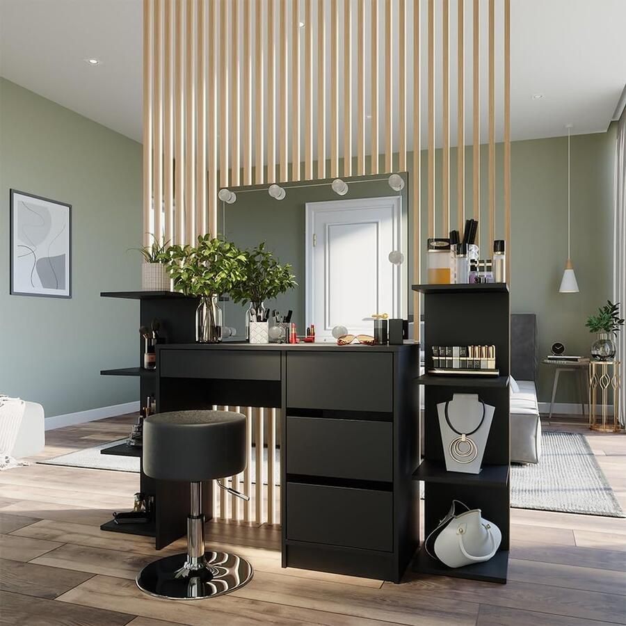 Industrialhome Wandrek Set van 2 – UrbanLine Zwart – Zwevend Wandrek 95 cm – Hangende Boekenkast – Modern Industrieel Wandmeubel – 4 Planken – Duurzaam & Ruimtebesparend Muurrek