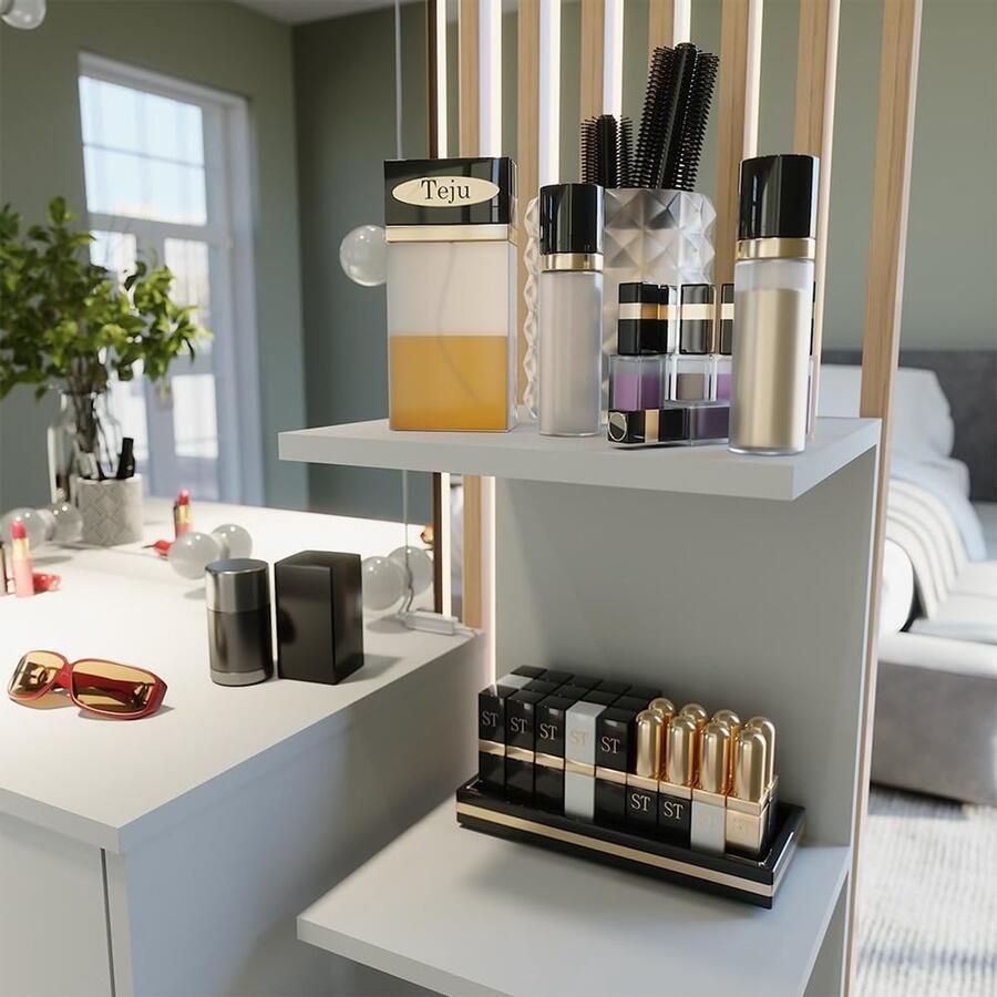 Industrialhome Wandrek – UrbanLoft Mini Wit – Hangend Wandrek 95x30x28 cm – 4 Planken – Modern Woonkamer Wandmeubel – Duurzaam Elegant & Universeel – Boekenkast & Decoratie Opbergrek