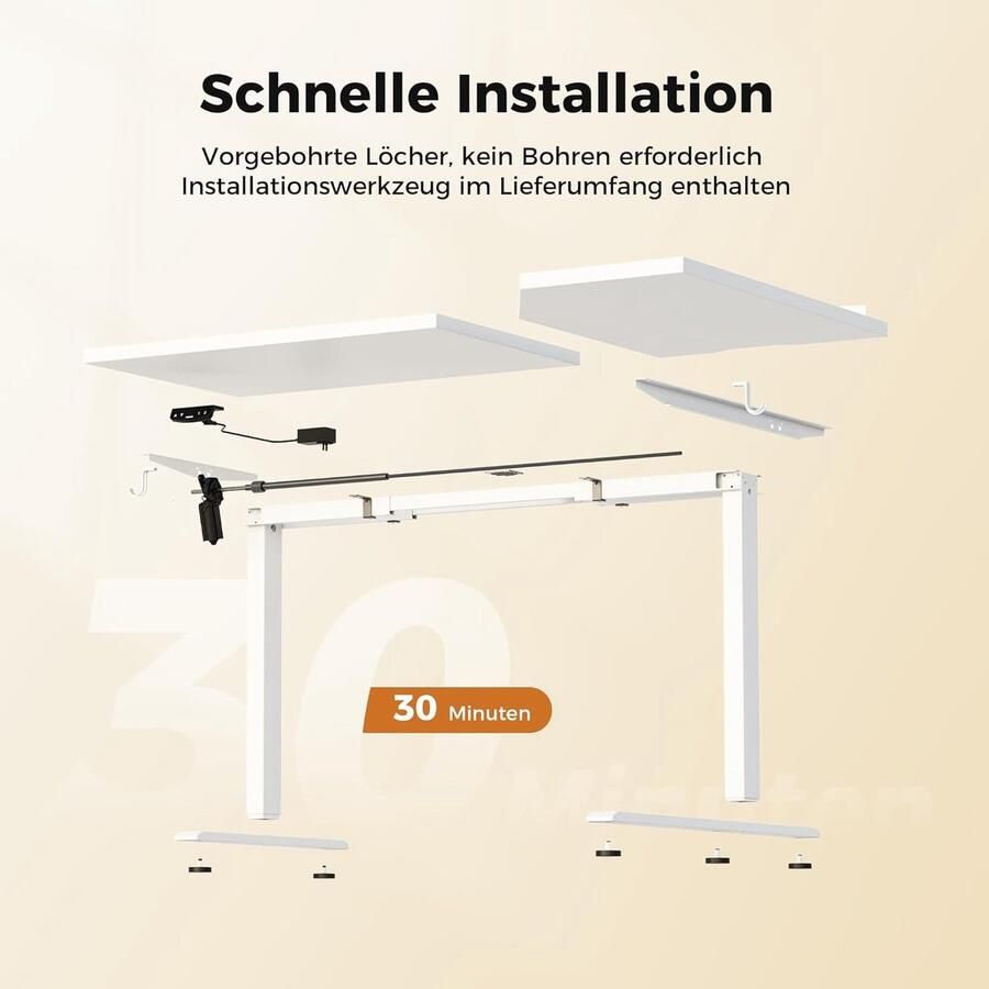 Industrialhome Zit-Sta Bureau L-Vormig 140x90 cm – Elektrisch Verstelbaar Hoekbureau – Ergonomisch Thuiswerkbureau – Wit – Bureau Verstelbaar met Geheugenfunctie en Anti-Botsing – Industriële Look – Voor Volwassenen en Kantoor