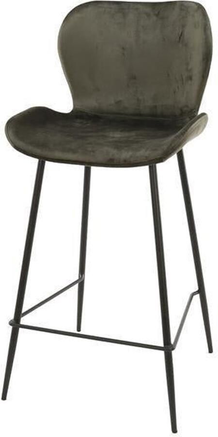 Industrieel In Huis Barstoel Antraciet Velvet Set van 4 Grijze Barkruk met Rugleuning en Zachte Fluwele Bekleding Fluweel Hoge Stoel in Industriële Stijl Moderne Barkruk met Comfortabele Kuipvorm (47x51x91) Set Van 4