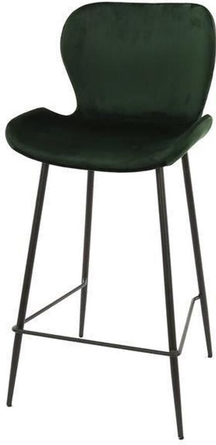 Industrieel In Huis Barstoel Groen Velvet Set van 4 Groene Barkruk met Rugleuning en Zachte Fluwele Bekleding Fluweel Hoge Stoel in Industriële Stijl Moderne Barkruk met Comfortabele Kuipvorm (47x51x91) Set Van 4