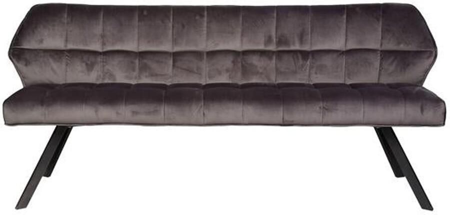 Industrieel In Huis Eetkamerbank Antraciet Velours (180cm lang) Eettafel Bank met Zachte Kussens in Grijs Velours Luxe Bank Industrieel voor Eetkamer met Comfortabele Zitting en Rugleuning (180x59x84) Industriele Eetbank