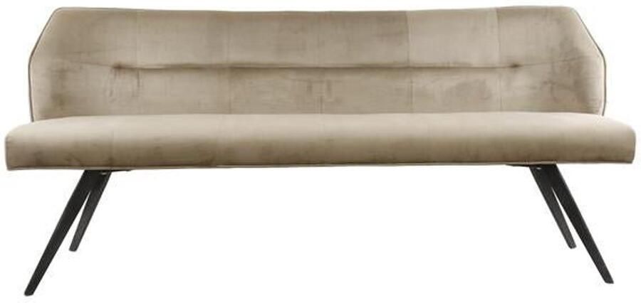 Industrieel In Huis Eetkamerbank Champagne Velours (180cm lang) Eettafel Bank met Zachte Kussens in Taupe Champagne Velours Luxe Bank Industrieel voor Eetkamer met Comfortabele Zitting en Rugleuning