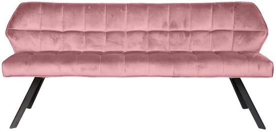 Industrieel In Huis Eetkamerbank Roze Velours (180cm lang) Eettafel Bank met Zachte Kussens in Roze Velours Luxe Bank Industrieel voor Eetkamer met Comfortabele Zitting en Rugleuning (180x59x84) Industriele Eetbank