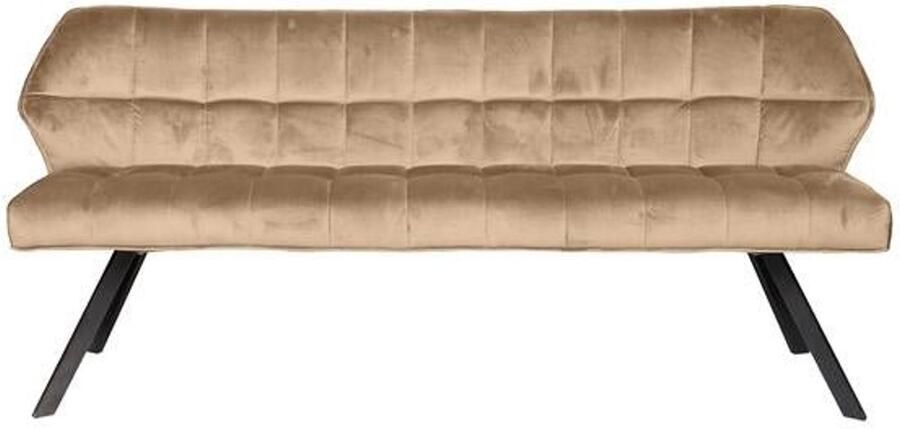 Industrieel In Huis Eetkamerbank Taupe Velours (180cm lang) Eettafel Bank met Zachte Kussens in Beige Taupe Velours Luxe Bank Industrieel voor Eetkamer met Comfortabele Zitting en Rugleuning (180x59x84) Industriele Eetbank