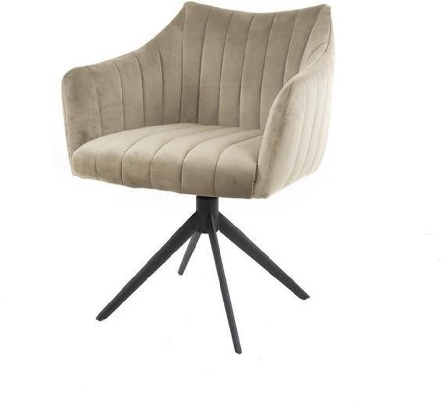 Industrieel In Huis Eetkamerstoel Champagne Set Van 2 (Draaibaar) Taupe Dinerstoel met Comfortabele Zitting Luxe Champagne Velours Stoel Industrieel Eettafel Stoel (65x65x85) Draaibare Dinerstoel met Kruispoot Set Van 2