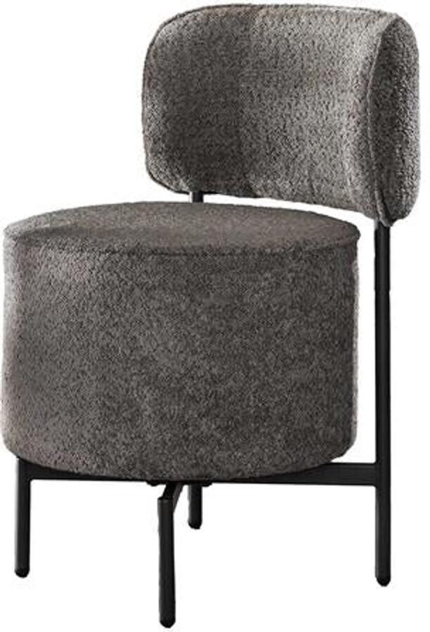 Industrieel In Huis Eetkamerstoel Grijs Bouclé Set Van 2 (Draaibaar) Grijze Dinerstoel met Comfortabele Zitting Luxe Grijze Bouclé Teddy Stoel Industrieel Eettafel Stoel (51x61x82) Draaibare Dinerstoel met Ronde Zitting Set Van 2