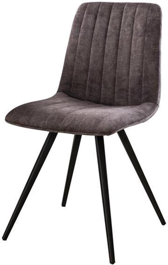 Industrieel In Huis Eetkamerstoel Grijs Velvet Set van 4 Grijze Slanke Dinerstoel met Zachte Zitting en Geribte Rugleuning Fluweel Stoel in Industriële Stijl Industrieel Eetkamer Stoel (45x53x86) Set Van 4