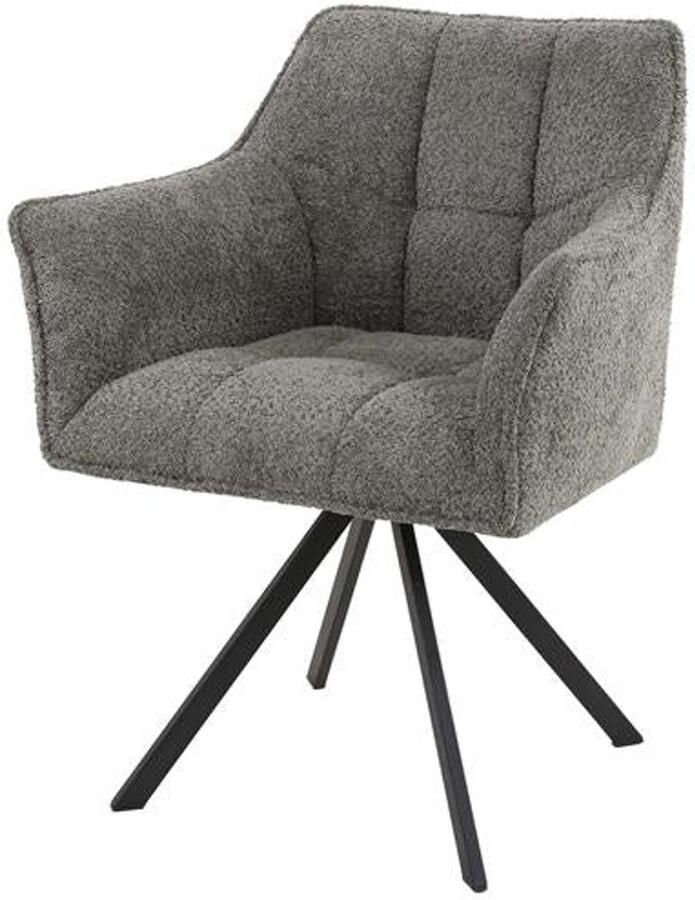 Industrieel In Huis Eetkamerstoel Taupe Bouclé (Draaibaar) Industriele Dinerstoel met Comfortabele Zitting Luxe Taupe Bouclé Teddy Stoel met Zachte Zit- en Rugkussen Industrieel Eettafel Stoel (62x61x82) Draaibare Dinerstoel met Kruispoot