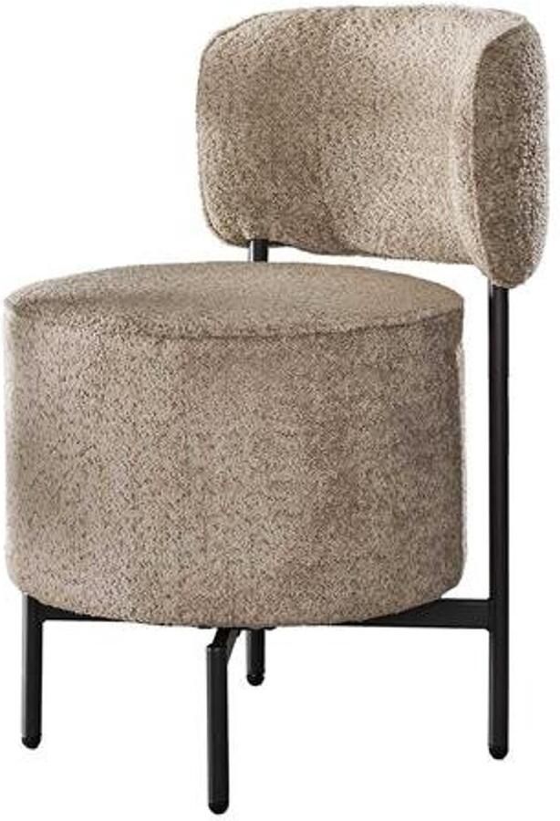 Industrieel In Huis Eetkamerstoel Taupe Bouclé Set Van 2 (Draaibaar) Taupe Beige Dinerstoel met Comfortabele Zitting Luxe Taupe Bouclé Teddy Stoel Industrieel Eettafel Stoel (51x61x82) Draaibare Dinerstoel met Ronde Zitting Set Van 2