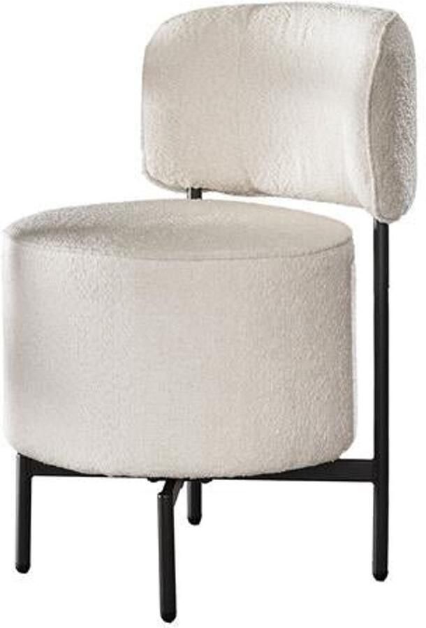 Industrieel In Huis Eetkamerstoel Wit Bouclé Set Van 2 (Draaibaar) Witte Dinerstoel met Comfortabele Zitting Luxe Witte Bouclé Teddy Stoel Industrieel Eettafel Stoel (51x61x82) Draaibare Dinerstoel met Ronde Zitting Set Van 2