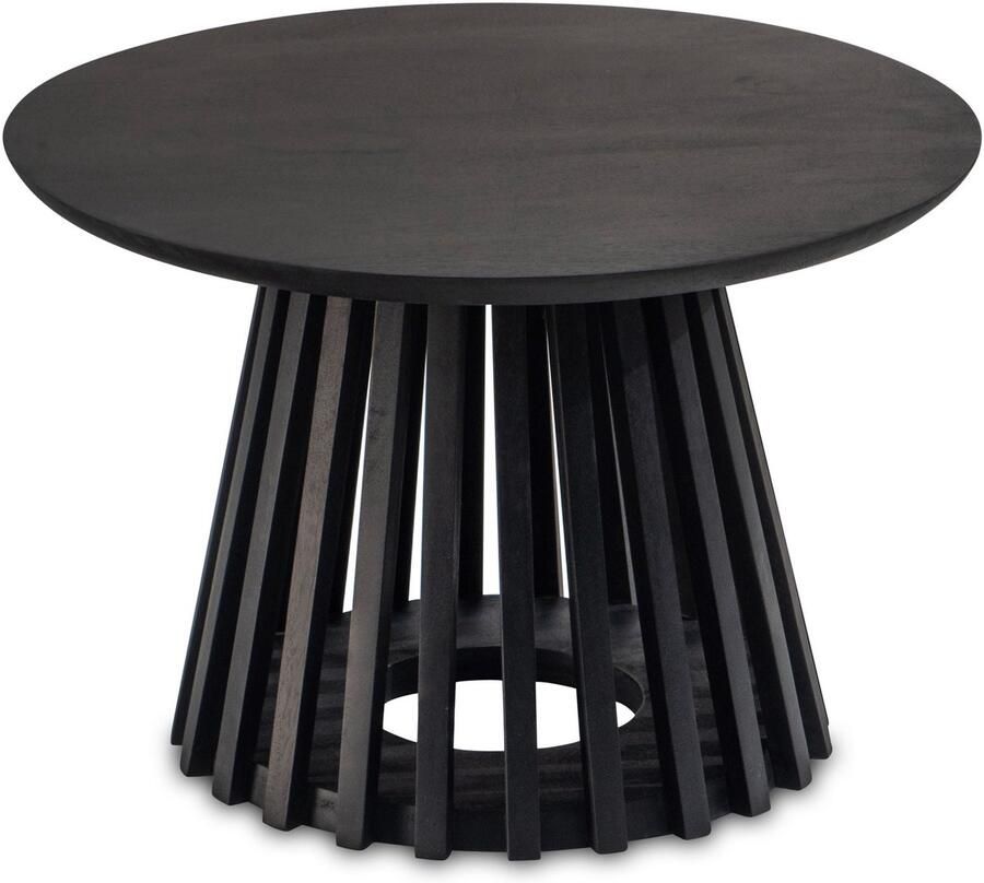 Industrieel In Huis Handgemaakte Salontafel Rond Zwat Hout Modern 60 cm x 60 cm x 41 cm Tafeltje Rond Klein Bijzettafel Rond Hout Koffietafel Decoratie Tafel Decoratie Salontafel Salon Tafel Industrieel Ronde Poot