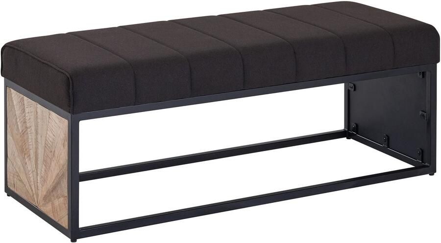 Industrieel In Huis Houten bankje met zachte zitting (105 cm x 40 cm x 40 cm) Houten Bankje Industrieel Bankje Halbankje Venterbank Decoratie Halbankje Hal Bankje Hout Houten Bankje Decoratie Entree Meubilair Houten Bankje 100cm breed