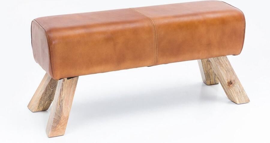 Industrieel In Huis Leren Bankje Schoenenbank (Hout & Echt Leer) Poef met opbergruimte Opbergbankje Zitbankje Slaapkamer Woonkamer Hal met Opslagruimte Industrieel Bankje Halbankje Hal Decoratie Entree Meubilair (90 cm x 30 cm x 43 cm)