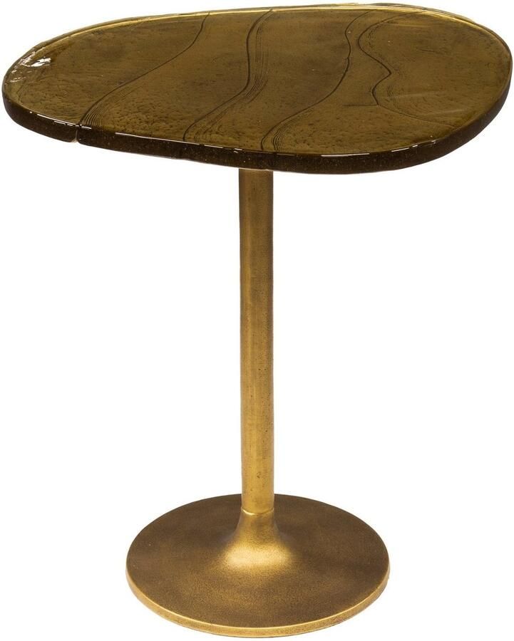 Industrieel In Huis Luxe Bijzettafel Goud (50x42x55 cm) Bijzettafetljes Woonkamer Industriële Sidetable Decoratie Salontafel Antieke Ronde Tafelset Salon Tafel Industrieel & Landelijk Koffietafel