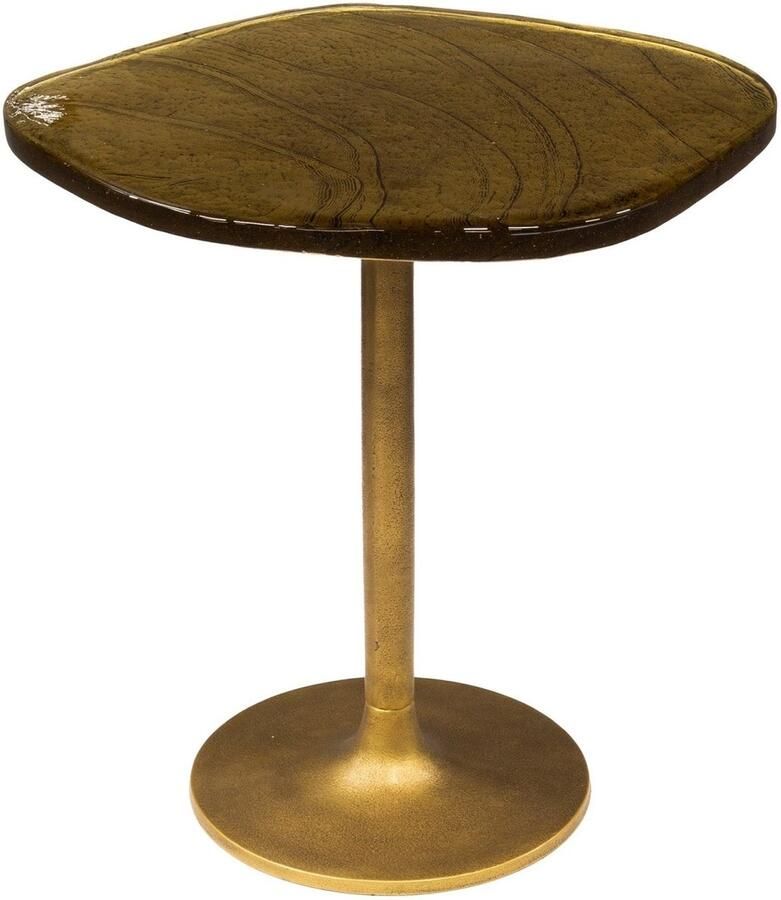 Industrieel In Huis Luxe Bijzettafel Goud (53x42x50 cm) Bijzettafetljes Woonkamer Industriële Sidetable Decoratie Salontafel Antieke Ronde Tafelset Salon Tafel Industrieel & Landelijk Koffietafel