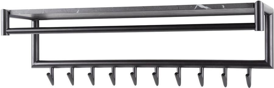 Industrieel In Huis Luxe Kapstok Hangend 10 Haken Wandkapstok Muur Kapstokhaak 10x Kapstokken Industrieel Staand Wandkapstok met Hoedenplank Hout & Zwart Metaal Landelijk Wandkapstok met Plank (100 x 27 x 30 cm)