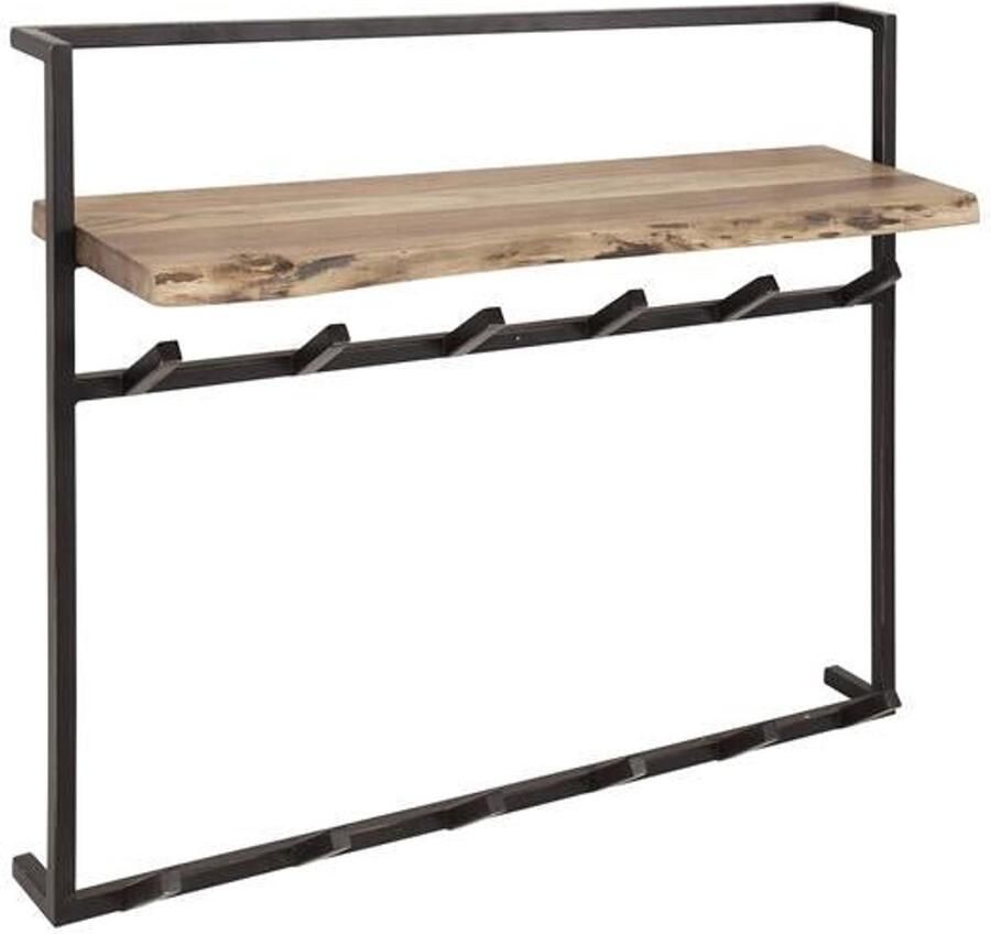 Industrieel In Huis Luxe Kapstok Hangend 12 Haken Wandkapstok Muur Kapstokhaak 6x Kapstokken Industrieel Staand Wandkapstok met Hoedenplank Hout & Zwart Metaal Landelijk Wandkapstok met Plank (100 cm x 30 cm x 80 cm)