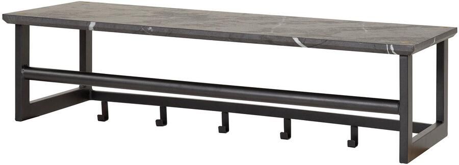 Industrieel In Huis Luxe Kapstok Hangend 6 Haken Wandkapstok Muur Kapstokhaak 6x Kapstokken Industrieel Staand Wandkapstok met Hoedenplank Hout & Zwart Metaal Landelijk Wandkapstok met Plank (80 cm x 30 cm x 24 cm)